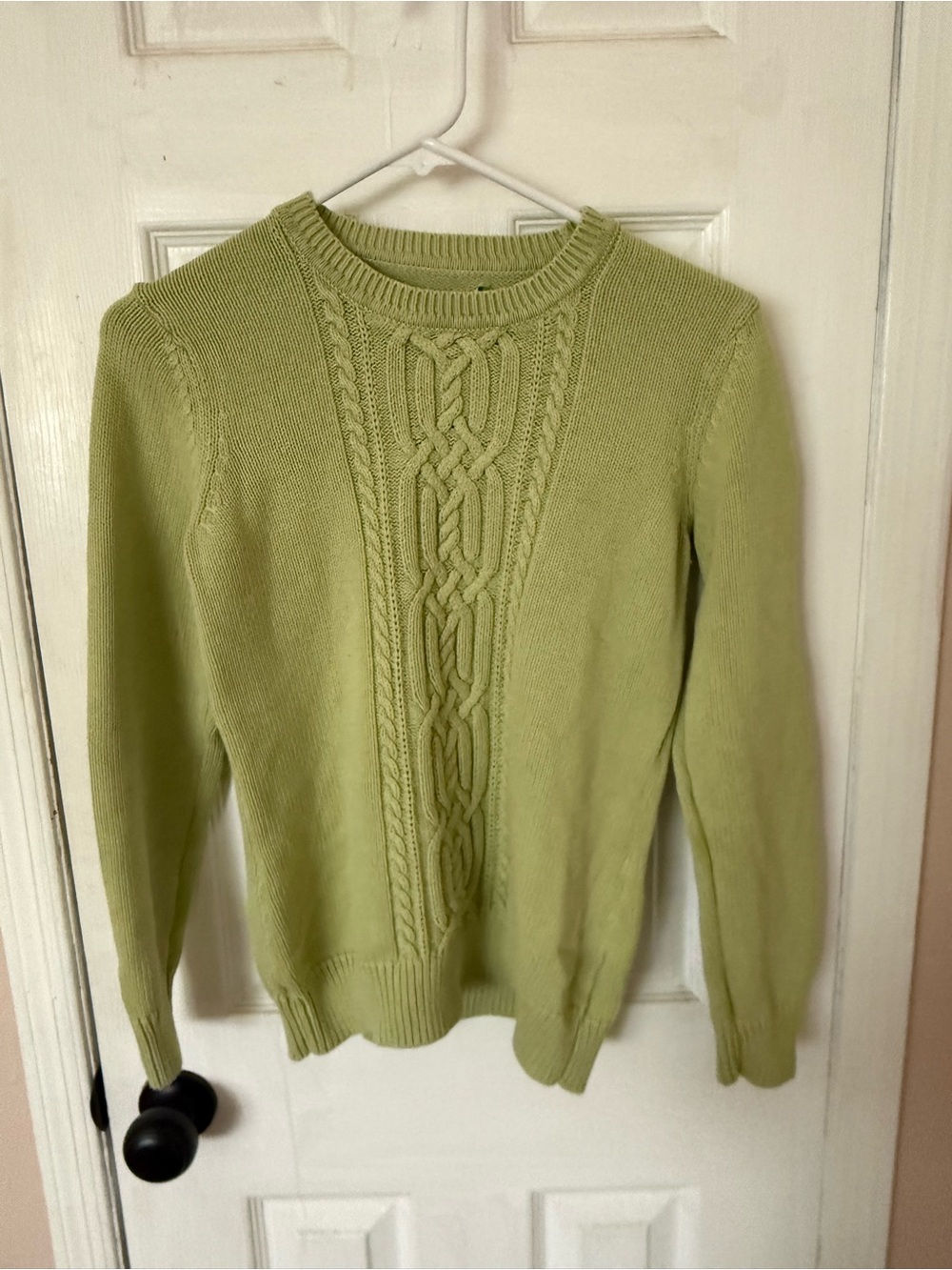 Green Cable-Knit Van Heusen women’s pullover cotton sweater size small cotton